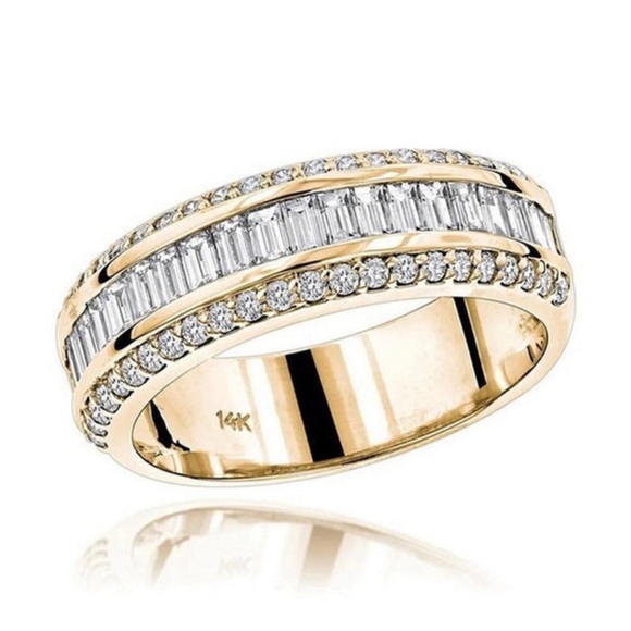 None Jewelry - Gold Plated Ladies Wedding Engagement Promise Ring NWT Pretty Size 9